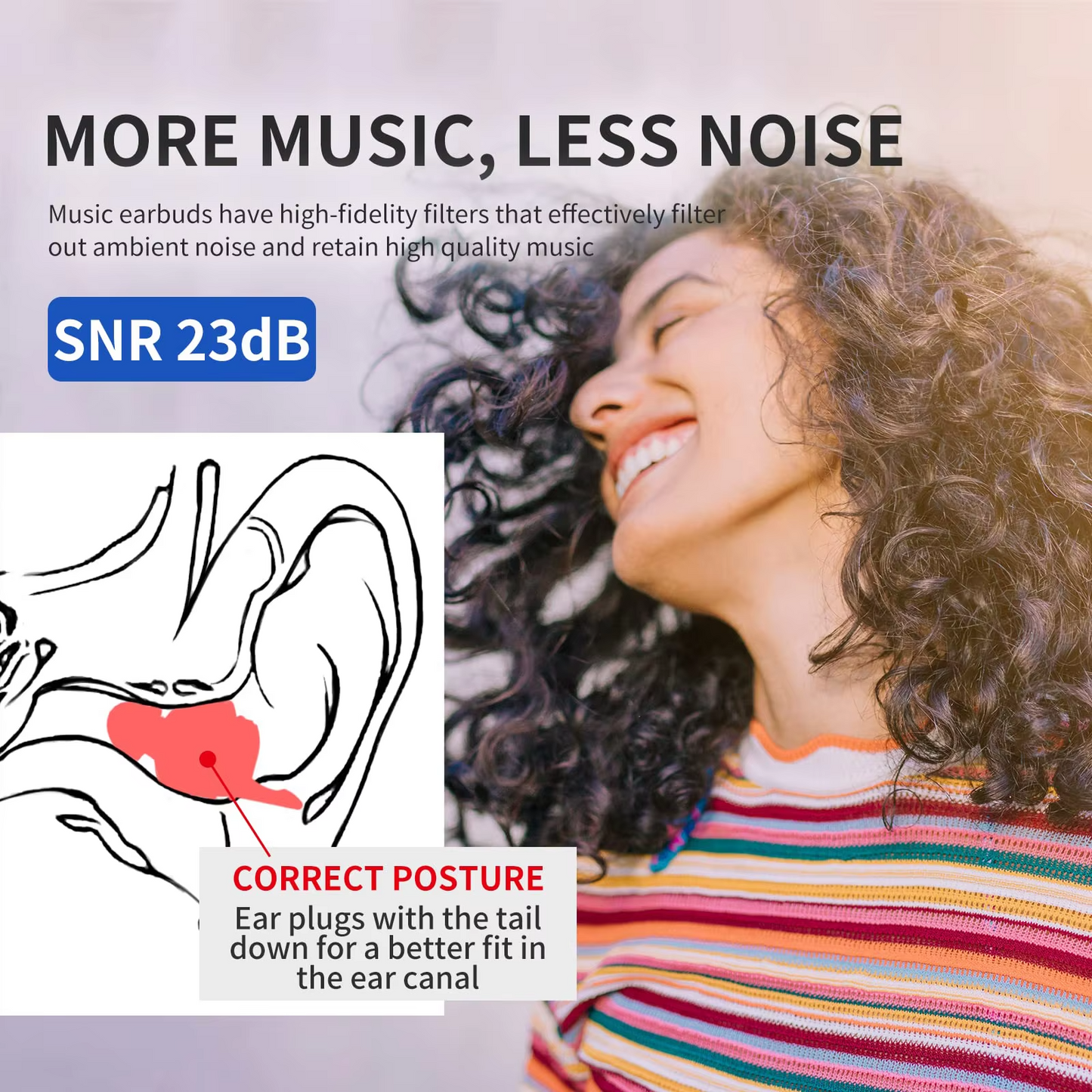 Transparent Acoustic Filter Earplugs